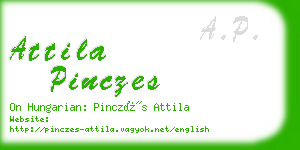 attila pinczes business card